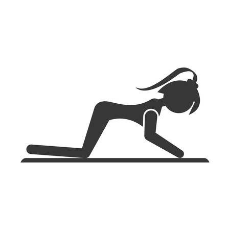 girl pilates exercise athletic vector illustration eps 10のイラスト素材