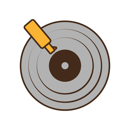 cartoon gray retro vinyl disc record music vector illustration eps 10のイラスト素材