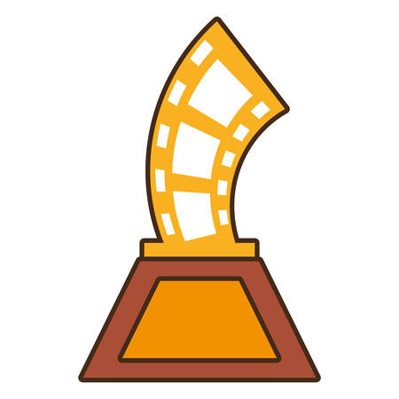 cartoon strip film trophy awards gold wooden vector illustration eps 10のイラスト素材
