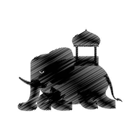 hand drawing elephant sketch design vector illustration eps 10のイラスト素材