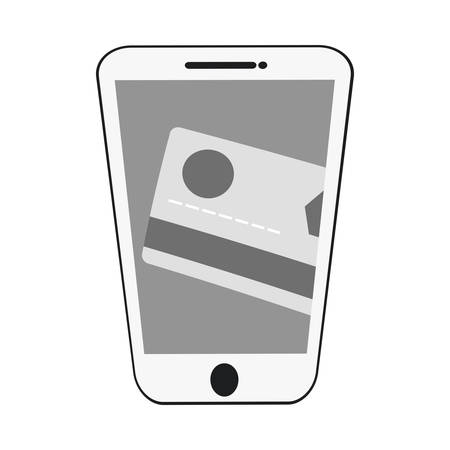 smartphone credit card payment virtual gray color vector illustration eps 10のイラスト素材