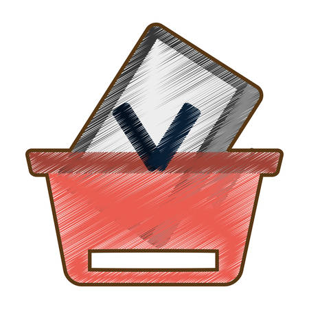 drawing basket buying online computer wireless vector illustration eps 10のイラスト素材