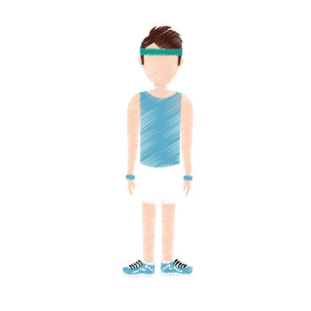 Man with sport headband icon vector illustration graphic designのイラスト素材