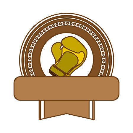 boxing gloves emblem icon image vector illustration designのイラスト素材