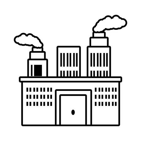 manufacture building pollution chimney outline vector illustration eps 10のイラスト素材