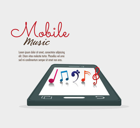 cellphone with note music mobile vector illustration eps 10のイラスト素材