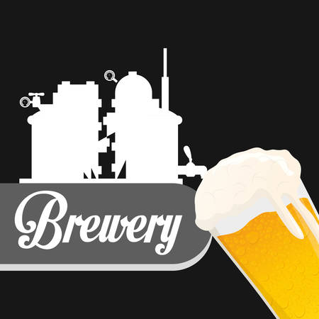 poster silhouette brewery beer vector illustration eps 10のイラスト素材