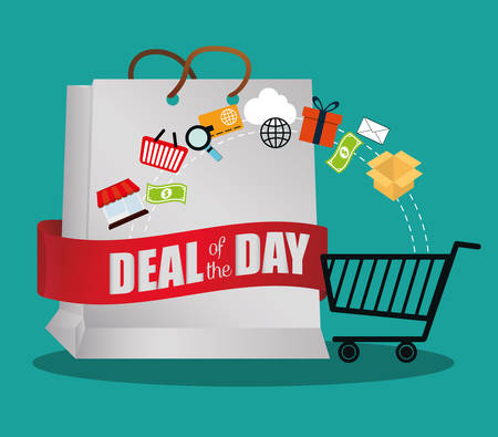 big bag gift deals day offer shop cart vector illustration eps 10のイラスト素材