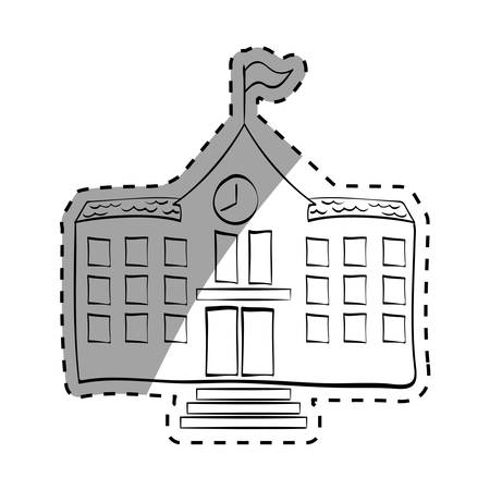 School building draw icon vector illustration graphic designのイラスト素材