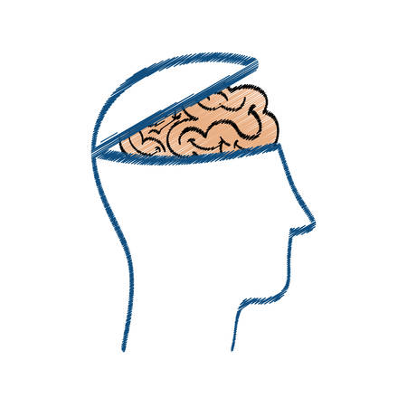 Human head silhouette icon vector illustration graphic designのイラスト素材