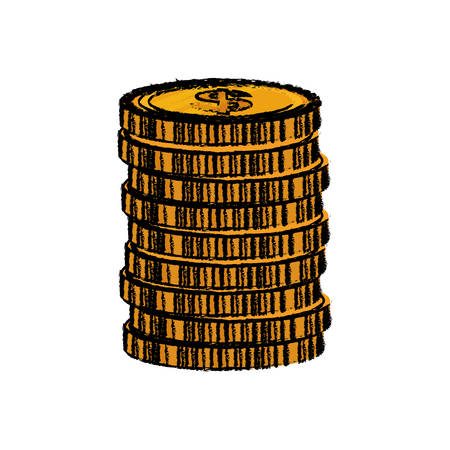Isolated Coins money icon vector illustration graphic designのイラスト素材
