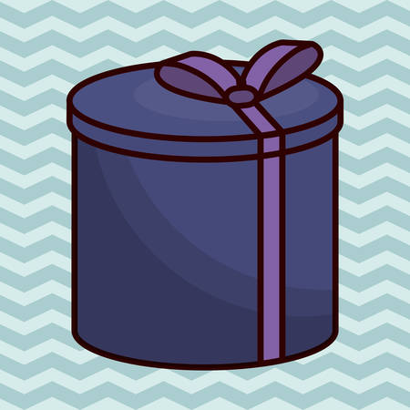 gift box with bow over patterned background icon image vector illustration designのイラスト素材