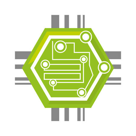 computer circuit hexagon electronic component vector illustration eps 10のイラスト素材