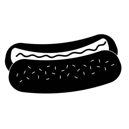 hot dog icon over white background. fast food concept. vector illustrationのイラスト素材
