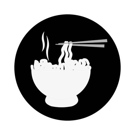 bowl of noodles icon over white background. vector illustrationのイラスト素材