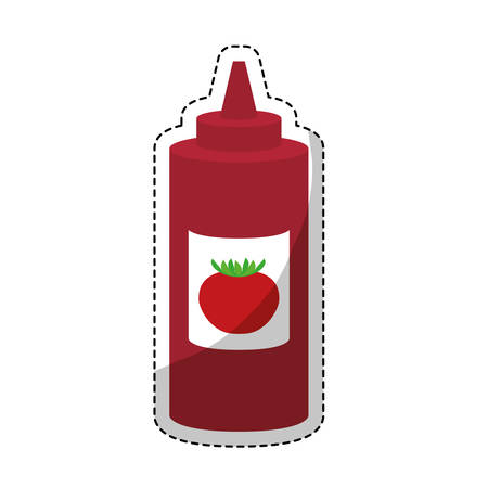 ketchup sauce bottle icon over white background. colorful design. vector illustrationのイラスト素材