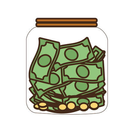 cartoon money saving money glass vector illustration eps 10のイラスト素材