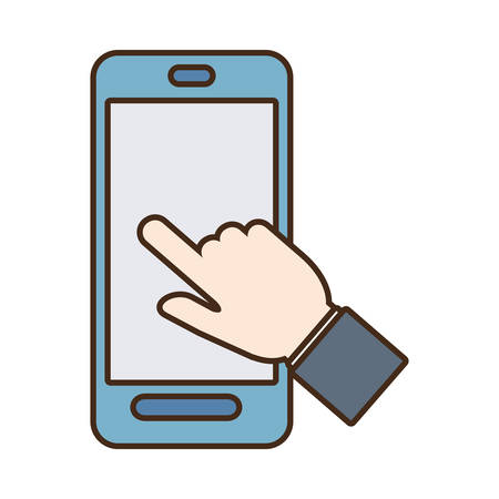 smartphone hand touch payment digital vector illustration eps 10のイラスト素材