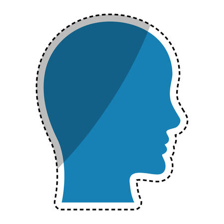 Human head silhouette Design Vector illustration, white backgroundのイラスト素材