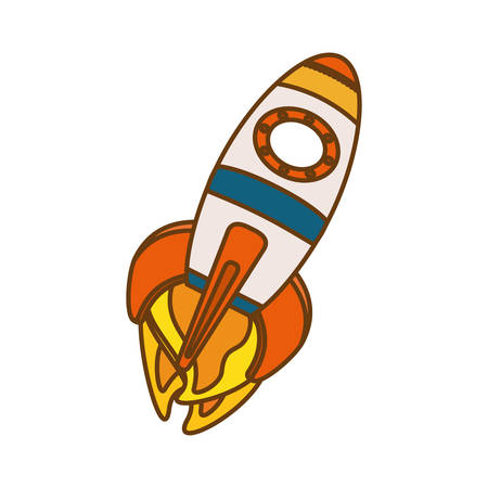 space rocket vehicle icon over white background. colorful design. vector illustrationのイラスト素材