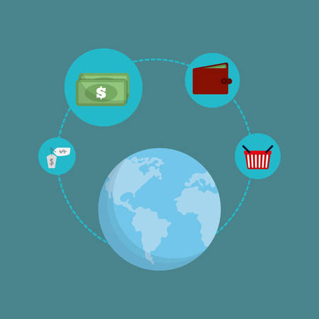 shopping online world vector illustration graphic designのイラスト素材