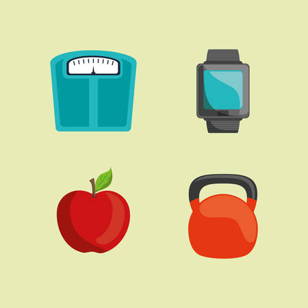 Fitness healthy food icon vector illustration graphicのイラスト素材