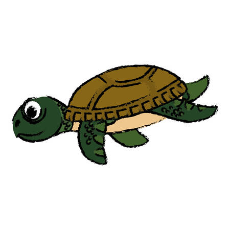 Marine turtle cartoon icon vector illustration graphic designのイラスト素材