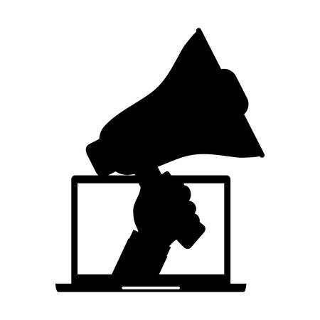 Bullhorn announce device icon vector illustration graphic designのイラスト素材