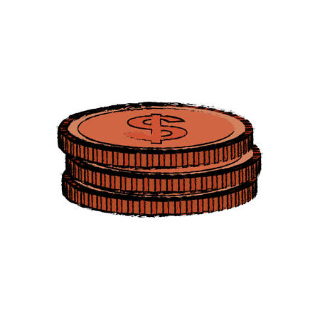 Isolated coins money vector illustration graphic designのイラスト素材