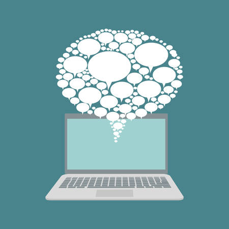 Chat bubble social media icon vector illustration graphic designのイラスト素材