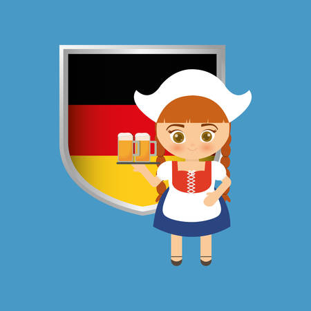 german oktoberfest cartoon icon vector illustration graphic designのイラスト素材