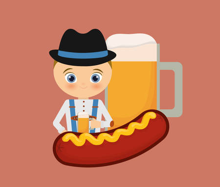 Sausage german food icon vector illustration graphic designのイラスト素材