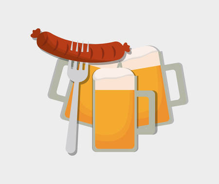 german oktoberfest cartoon icon vector illustration graphic designのイラスト素材