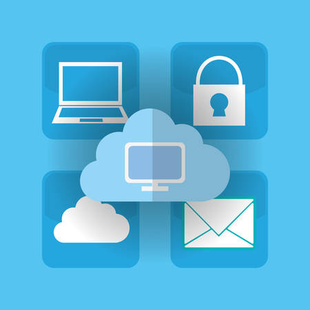 Cloud computing technology icon vector illustration graphic designのイラスト素材