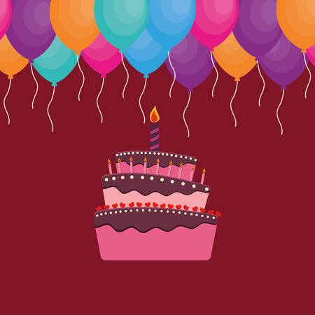 Happy birthday cake icon vector illustration graphic designのイラスト素材