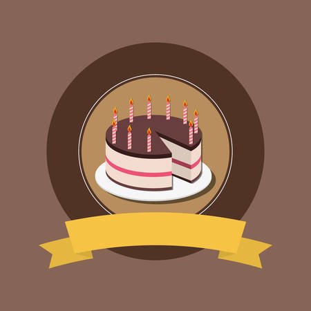 Happy birthday cake icon vector illustration graphic designのイラスト素材