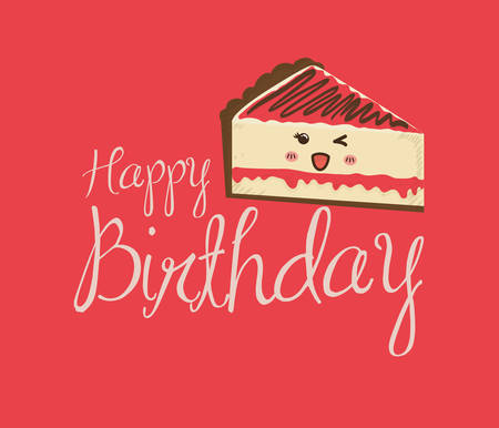 Happy birthday cake icon vector illustration graphic design