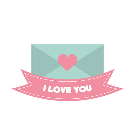 message i love you pink banner vector illustration eps 10のイラスト素材