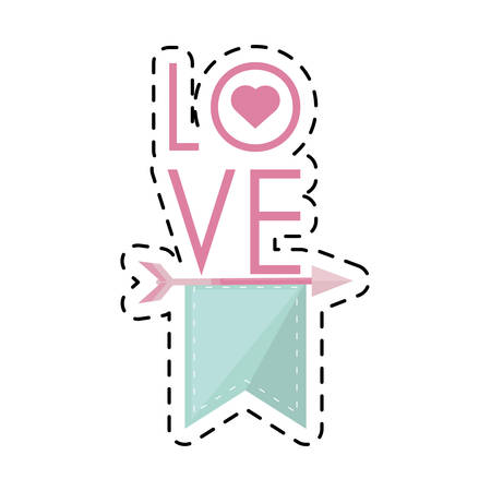 i love you greeting heart style cut line vector illustration eps 10のイラスト素材
