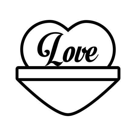 love heart message outline vector illustration eps 10のイラスト素材