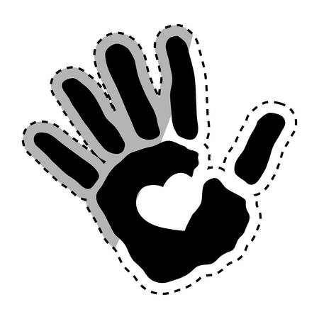 Human hand silhouette icon vector illustration graphic designのイラスト素材