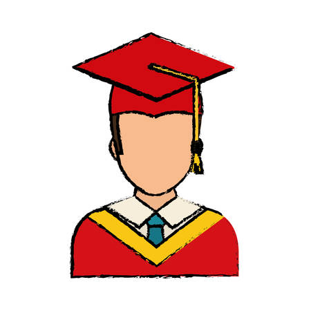 Young student graduation icon vector illustration graphic designのイラスト素材