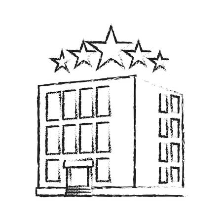 hotel building icon over white background. vector illustrationのイラスト素材