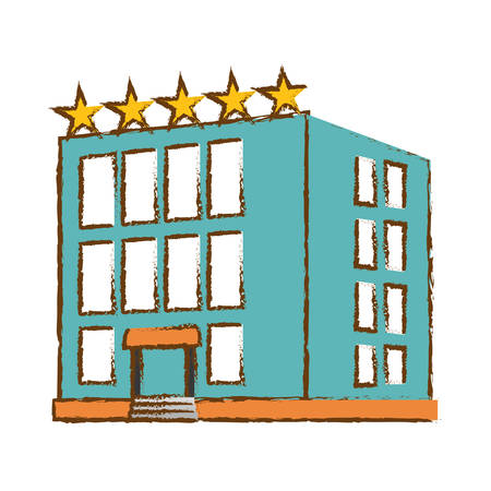 hotel building icon over white background. colorful design. vector illustrationのイラスト素材