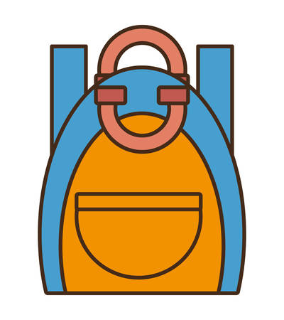 drawing blue and yellow bag student school vector illustration eps 10のイラスト素材