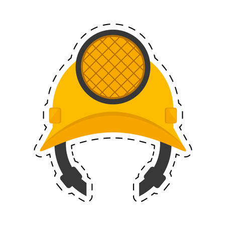 helmet mining light protection cut line vector illustration eps 10のイラスト素材