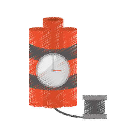 drawing dynamite sticks mining clock cable vector illustration eps 10