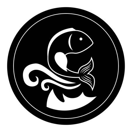 seal stamp with fish icon over white background. vector illustrationのイラスト素材