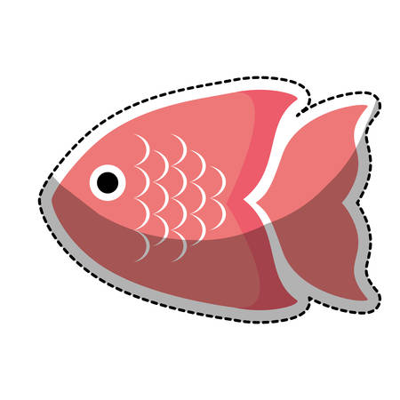 sea fish icon over white background. colorful design. vector illustrationのイラスト素材