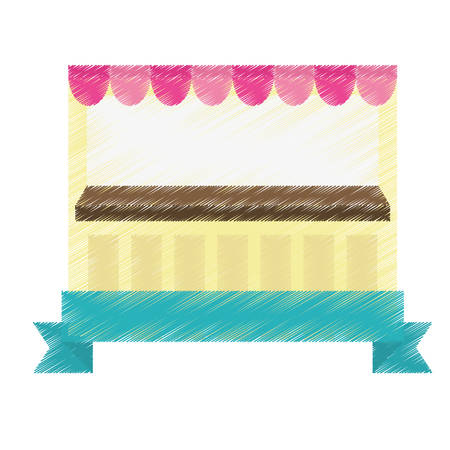 market stall icon over white background. colorful design. vector illustrationのイラスト素材